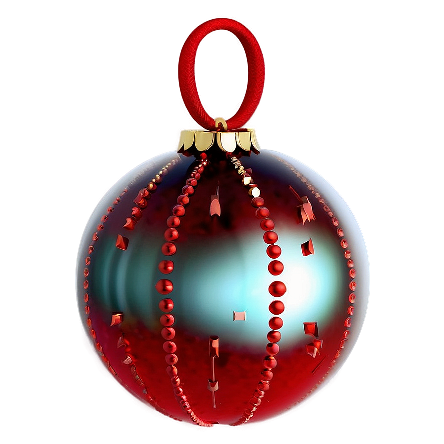 Glittering Red Ornament Png 06212024