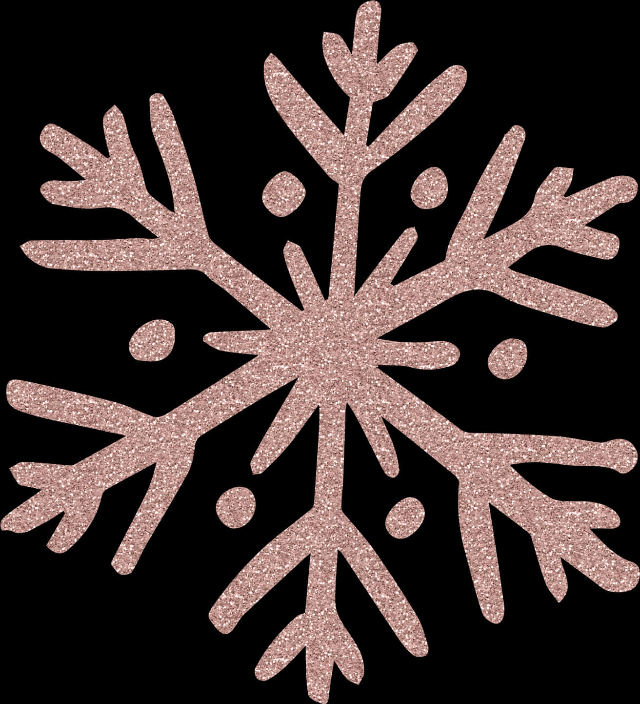 Glittering Rose Gold Snowflake