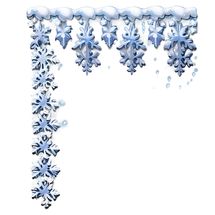 Glittering Snow Border Png 82