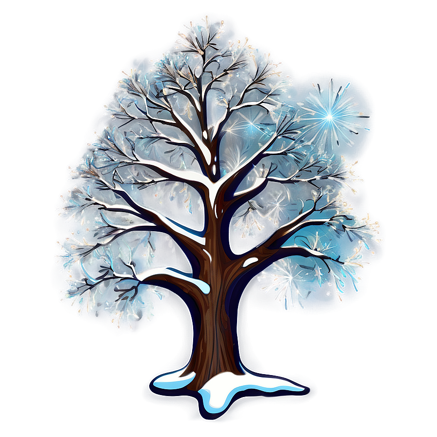 Glittering Snow Tree Png 20