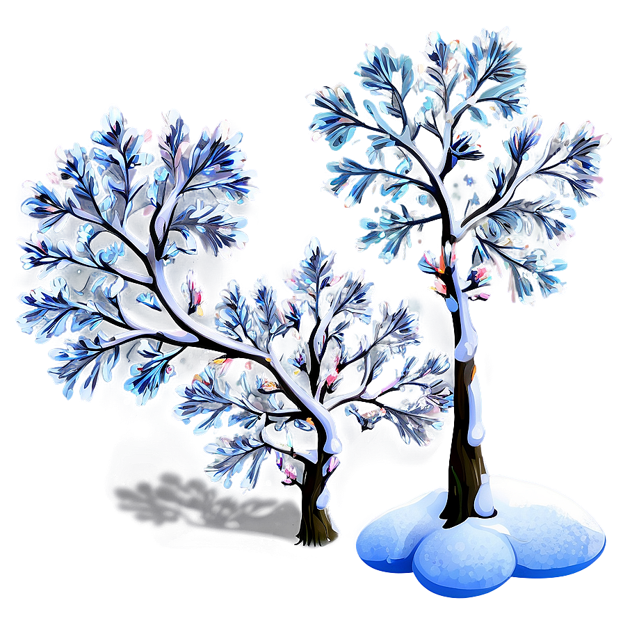 Glittering Snow Tree Png Wgh79