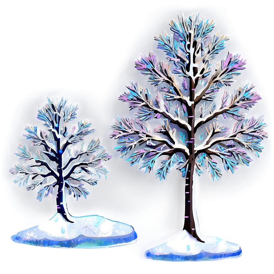 Glittering Snow Trees Png 68