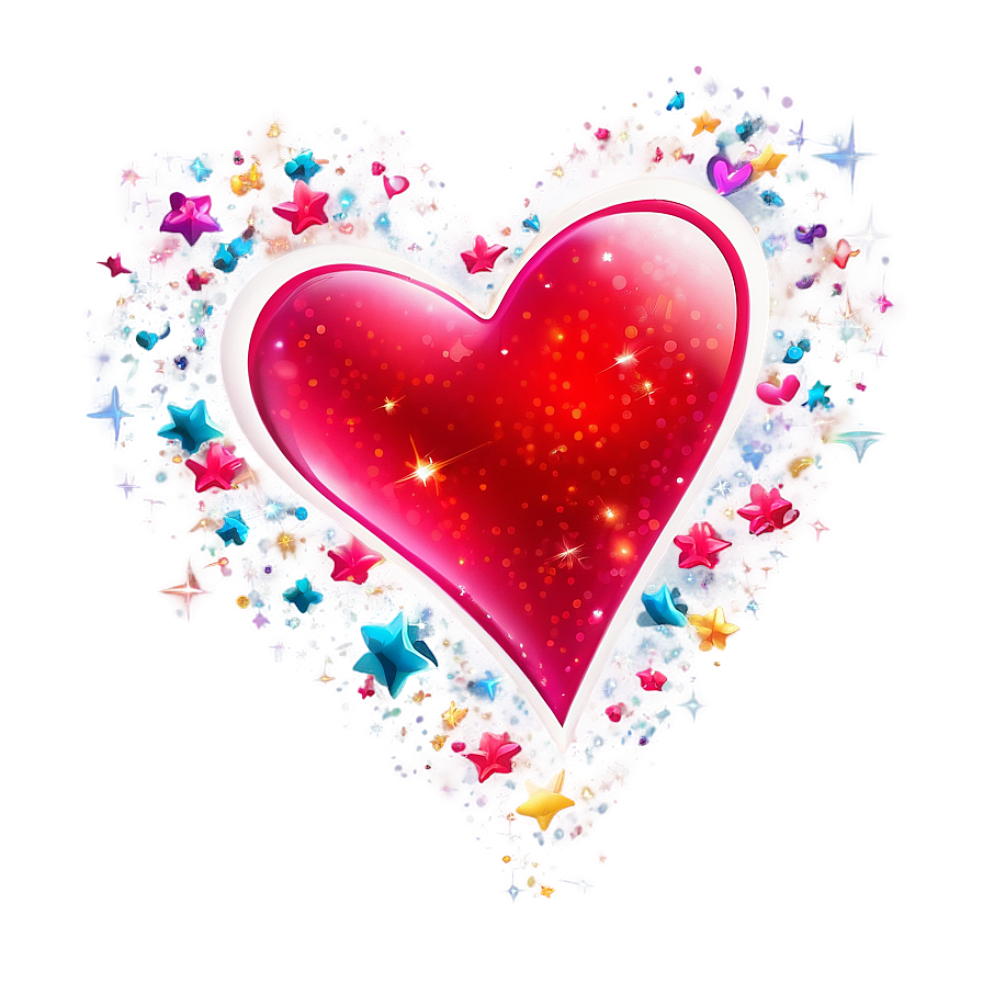 Glittering Valentines Star Png 05232024