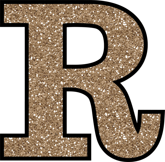 Glittery Brown Letter R