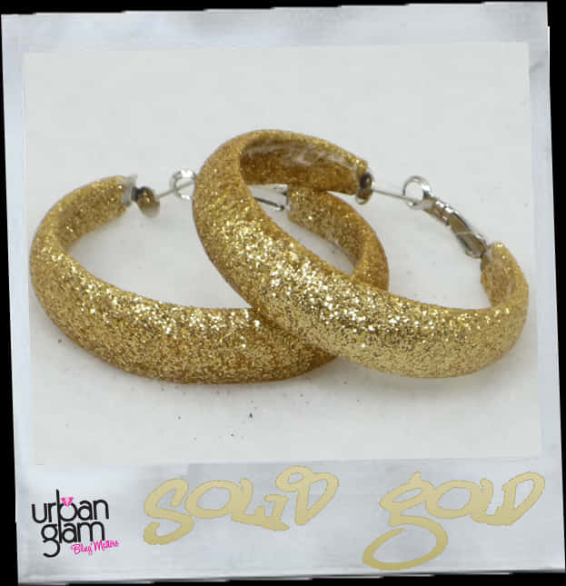 Glittery Gold Hoop Earrings