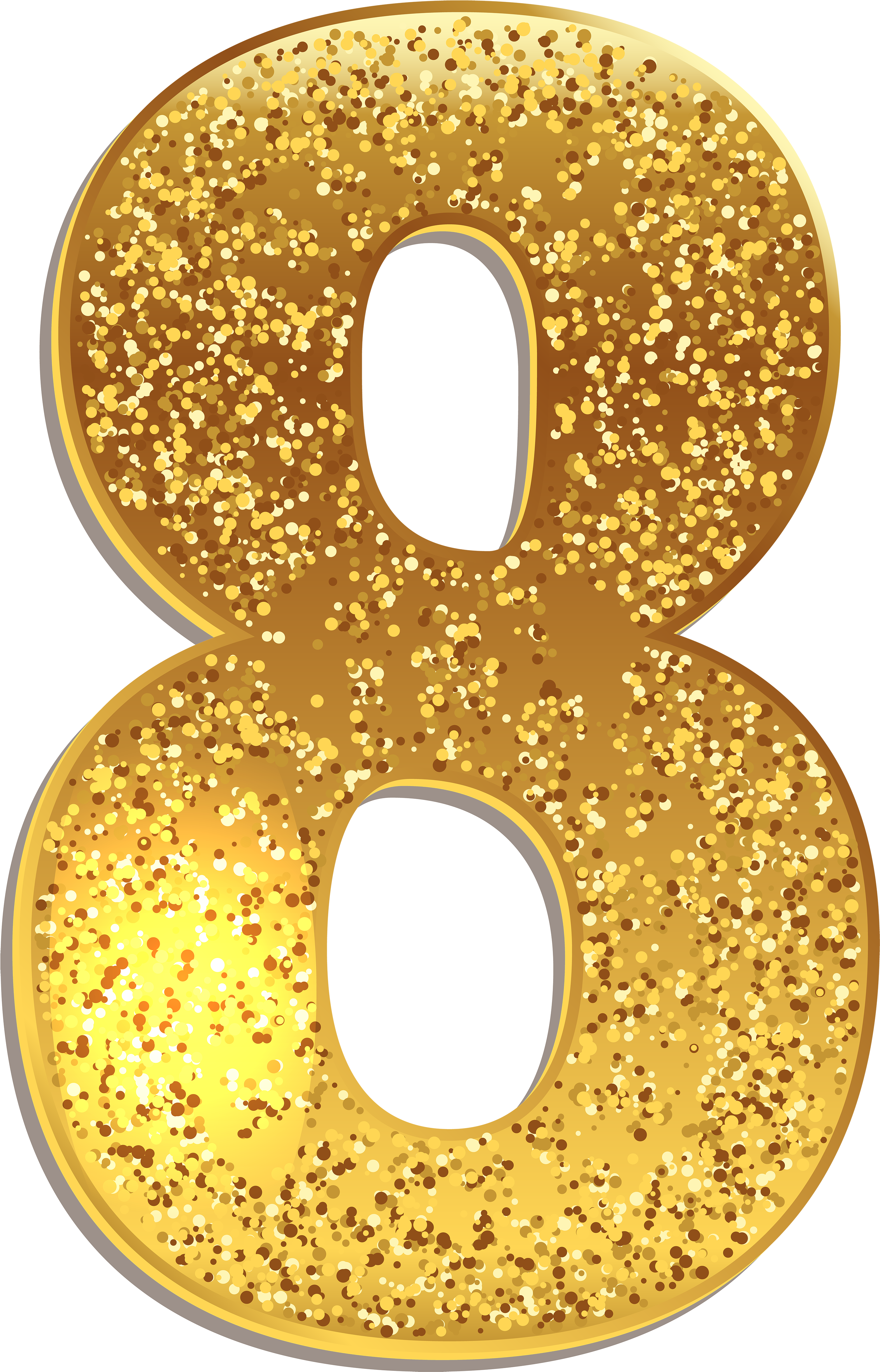 Glittery Gold Number8