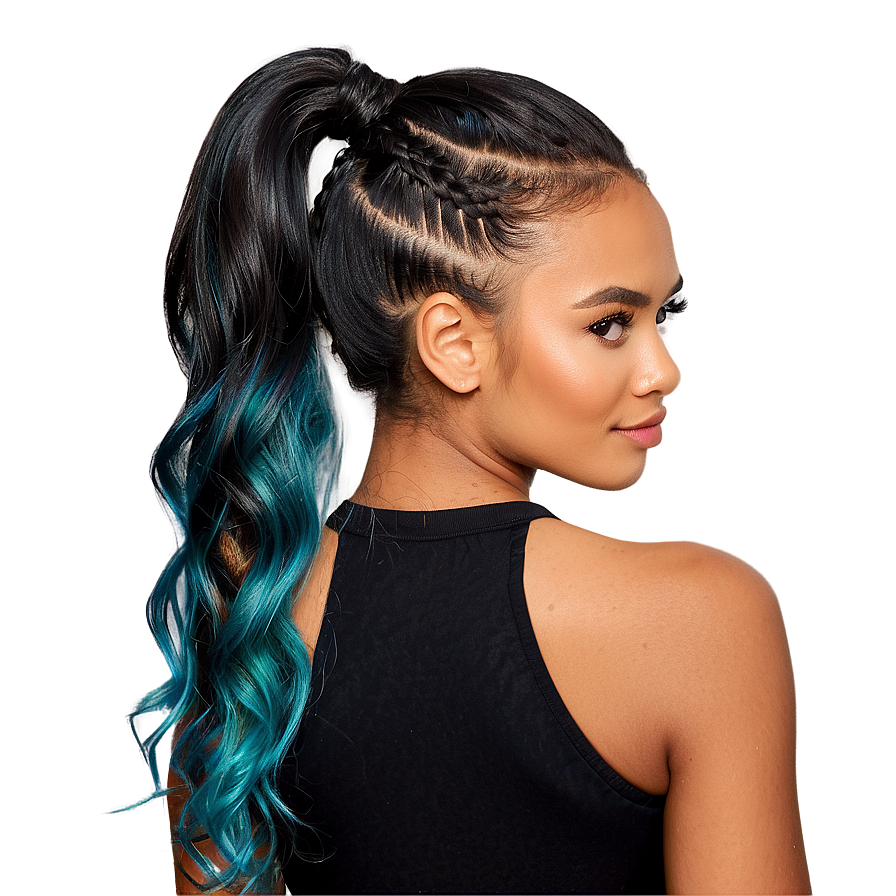 Glittery Ponytail Accent Png Nqk31