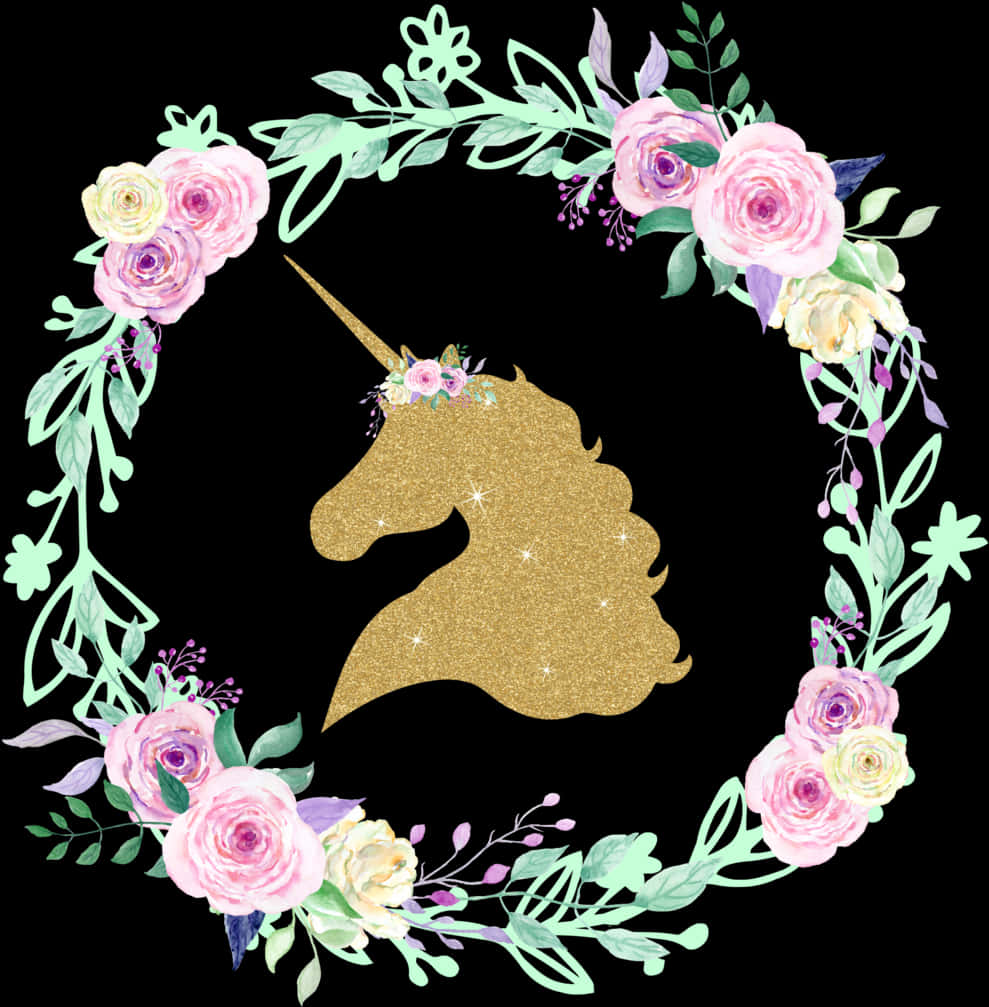 Glittery Unicorn Floral Wreath