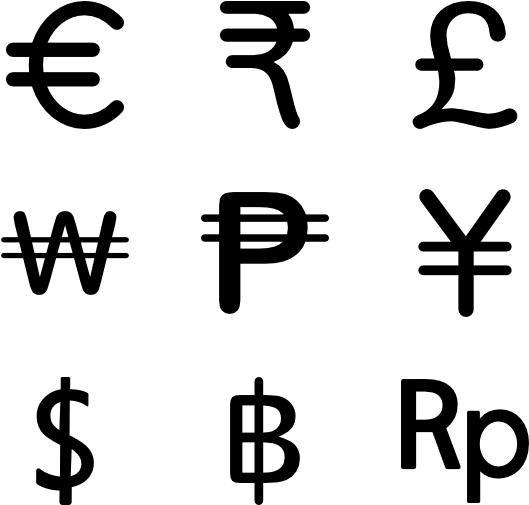 Global Currency Symbols Graphic