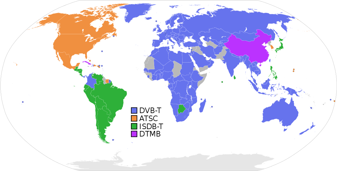 Global Digital T V Standards Map