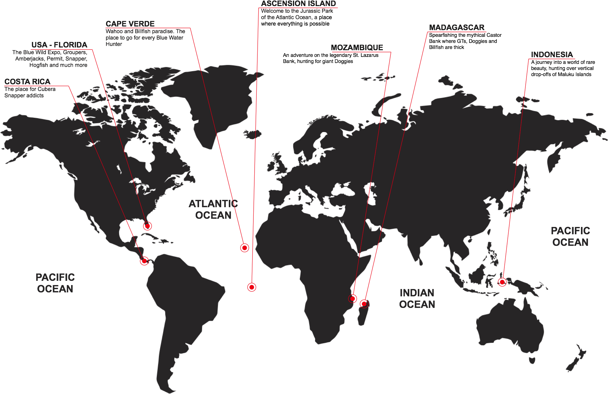 Global Diving Destinations Map