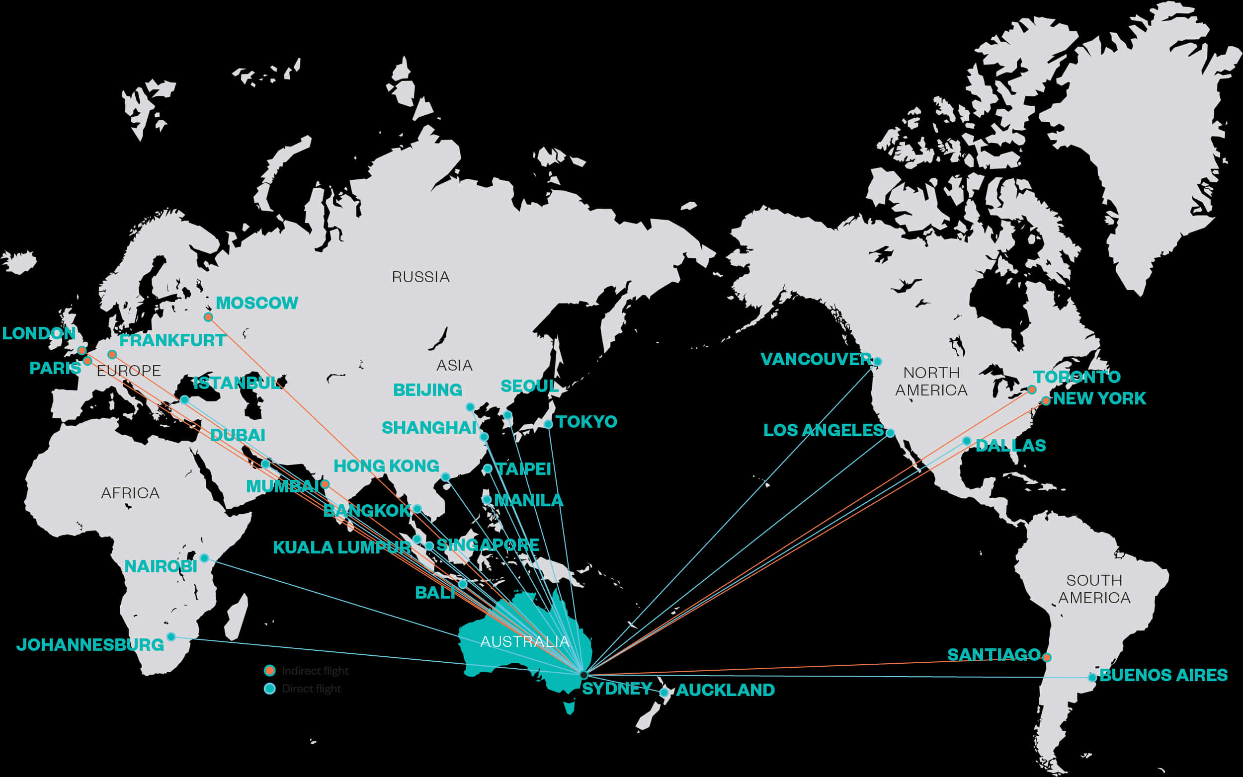 Global Flight Paths Map