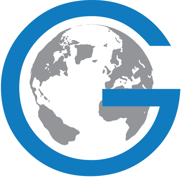 Global Icon Blue Arrow