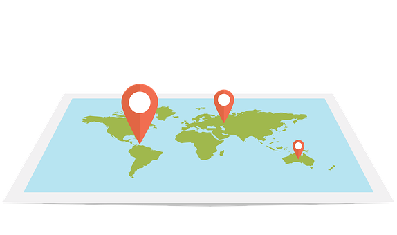 Global Location Pins Map