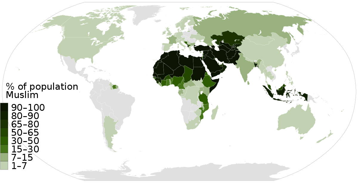 Global Muslim Population Distribution Map