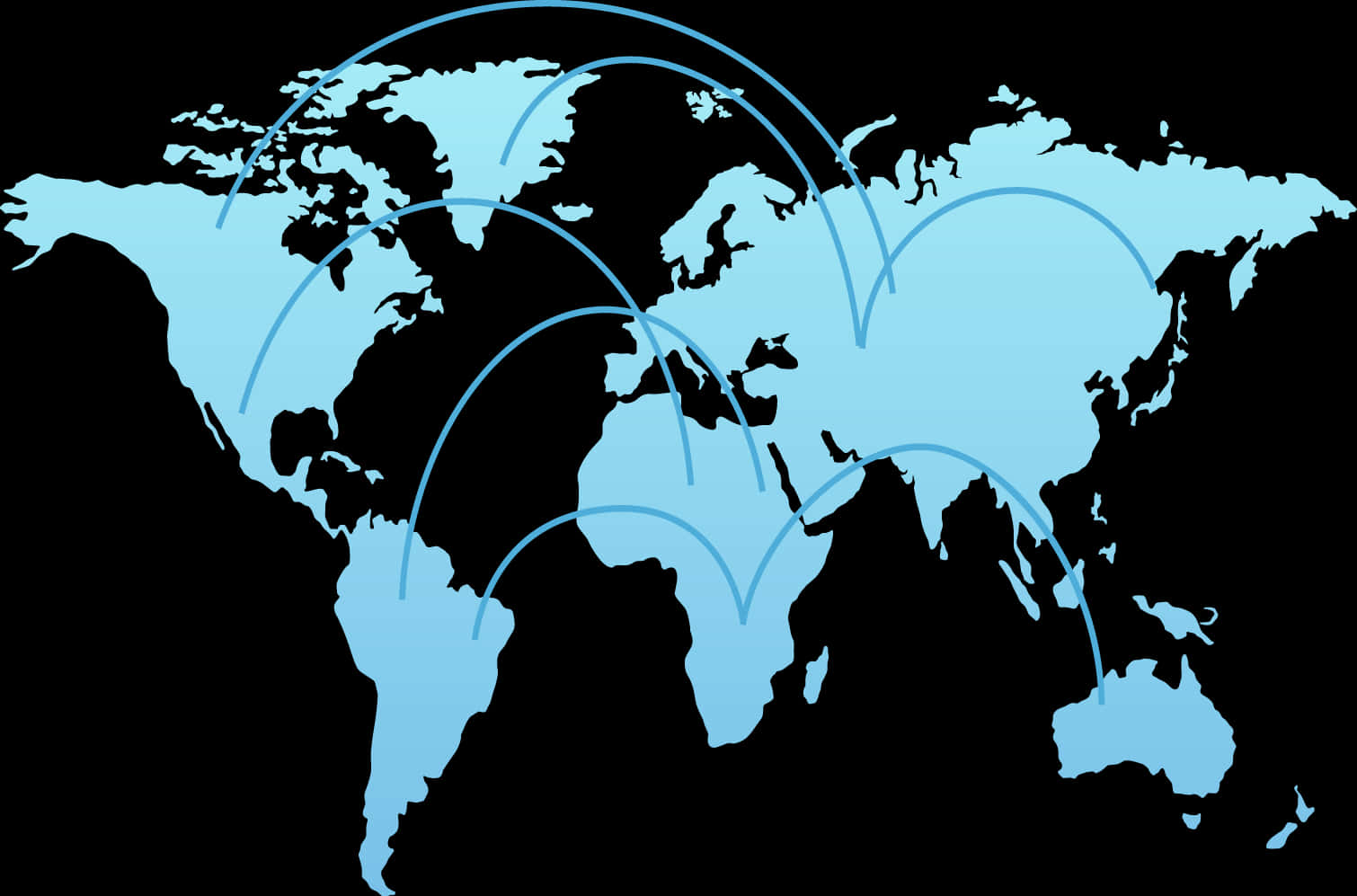 Global Network Connections Map