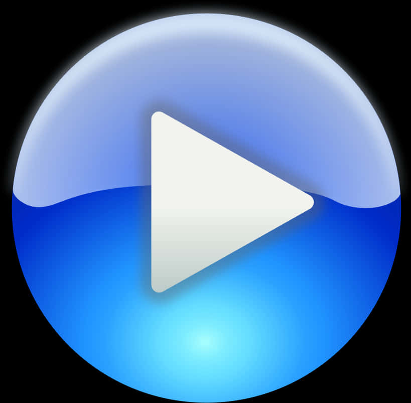 Glossy Blue Play Button
