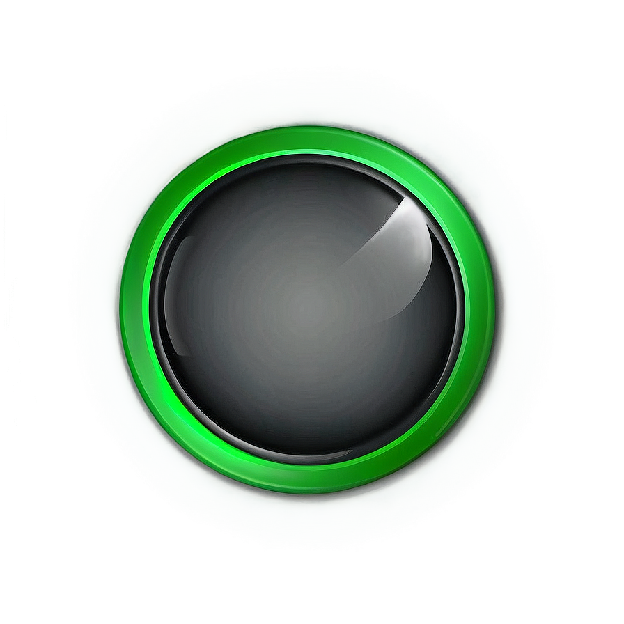 Glossy Green Circle Button Png Nhk36