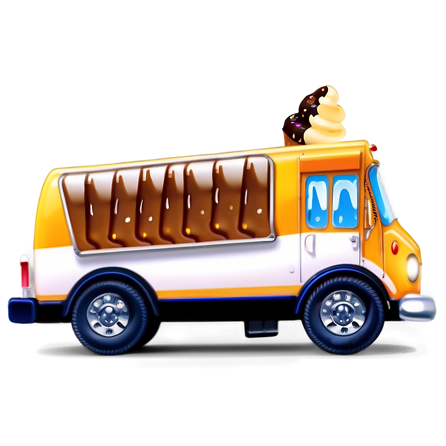 Glossy Ice Cream Truck Image Png 37