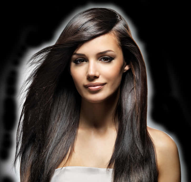 Glossy Long Brunette Hair Portrait