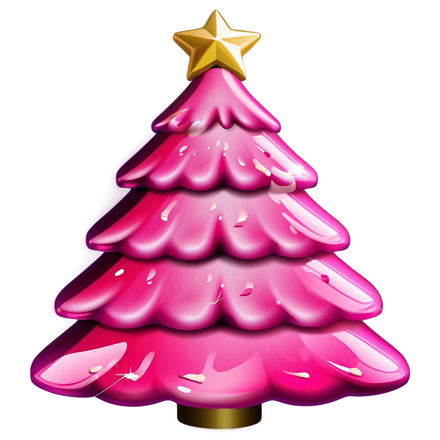 Glossy Pink Christmas Tree Png Jwd83