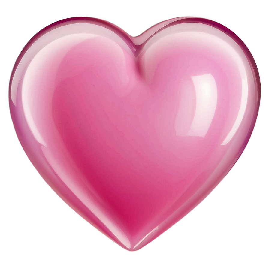 Glossy Pink Heart Emoji Png 06262024