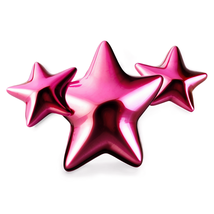 Glossy Pink Stars Png Dtl11