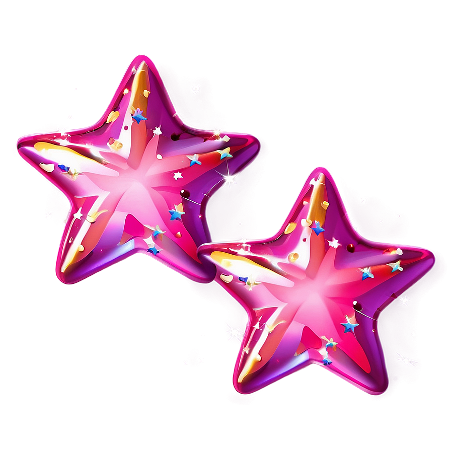 Glossy Pink Stars Png Omg30