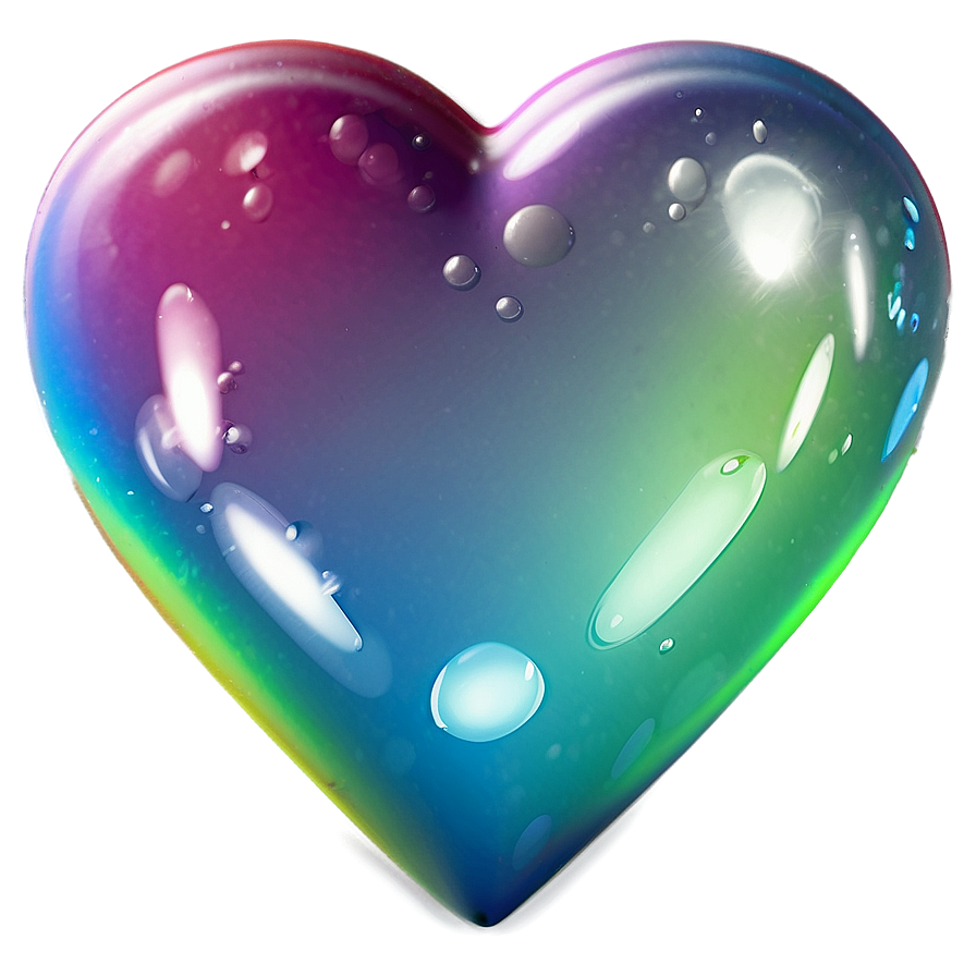 Glossy Rainbow Heart Png 8