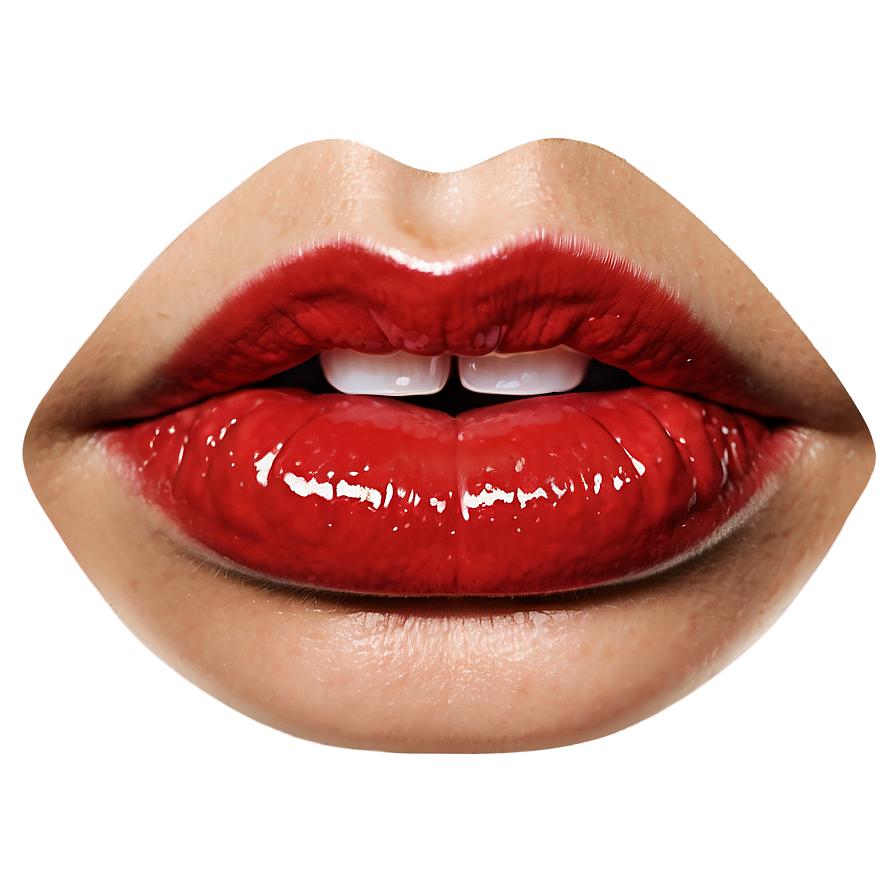 Glossy Red Lips Png Yaw