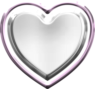 Glossy Silver Heart Icon