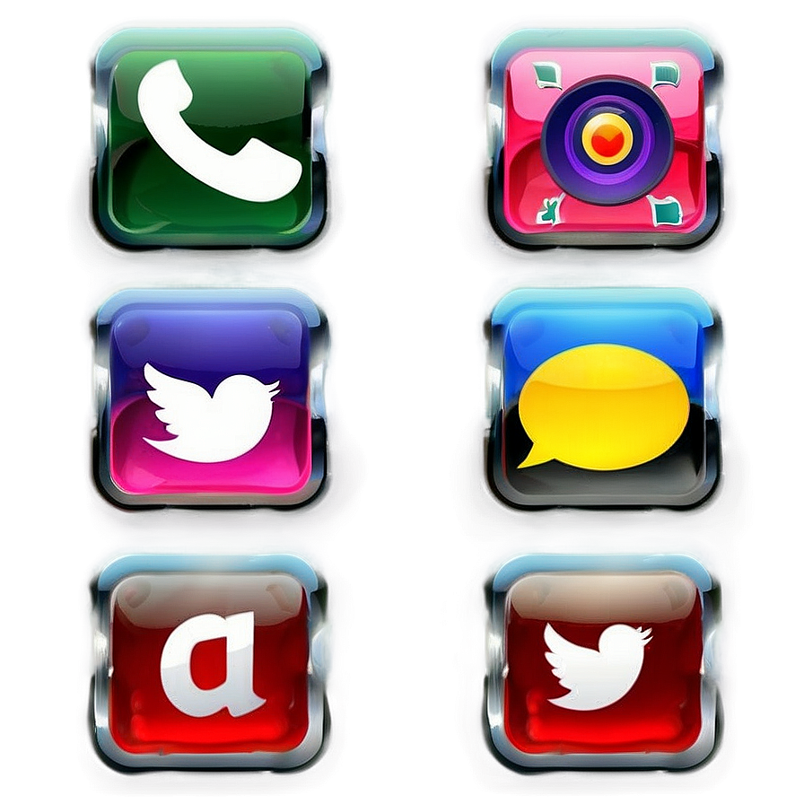 Glossy Social Media Icons Png 65