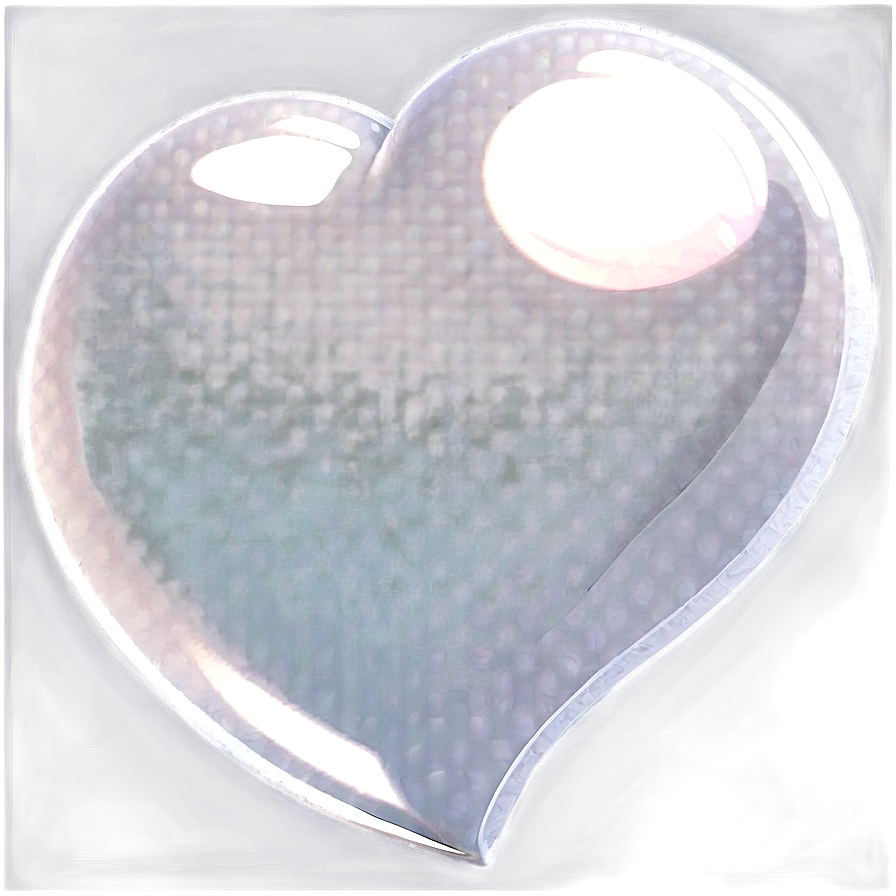 Glossy White Heart Png 2