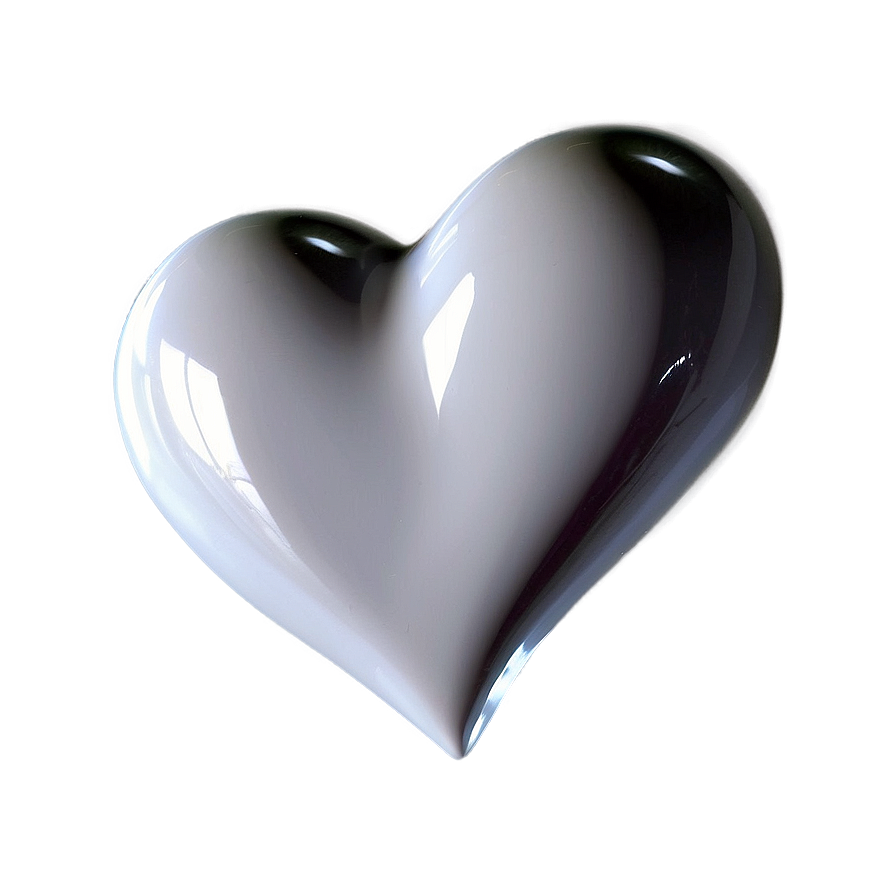 Glossy White Hearts Png 06252024