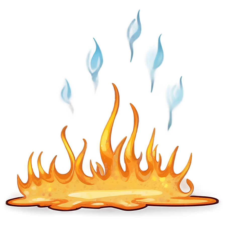 Glow Cartoon Flame Png 06262024