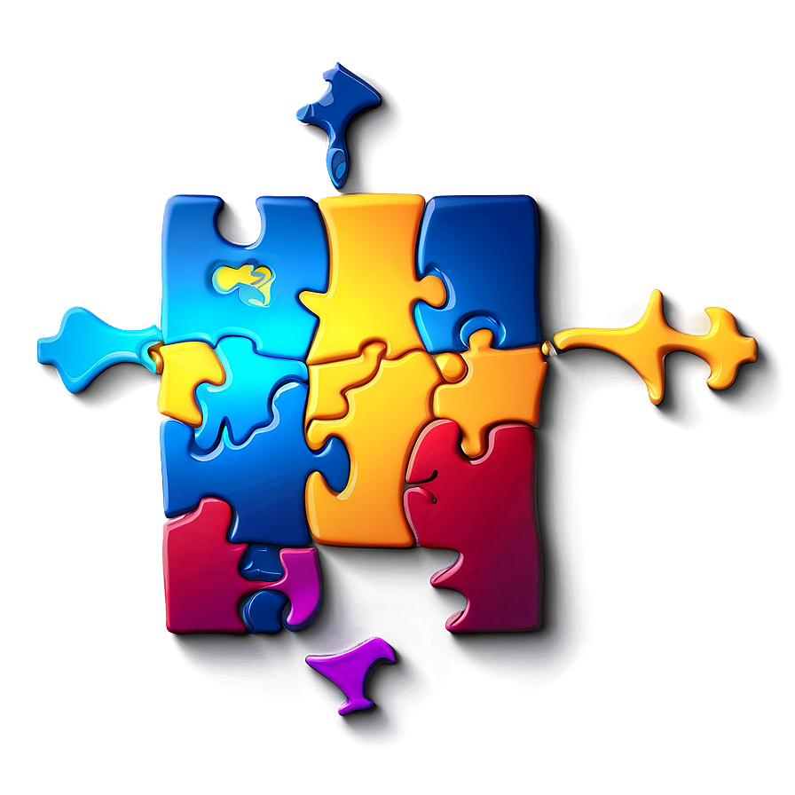 Glowing Autism Puzzle Emblem Png Spn16