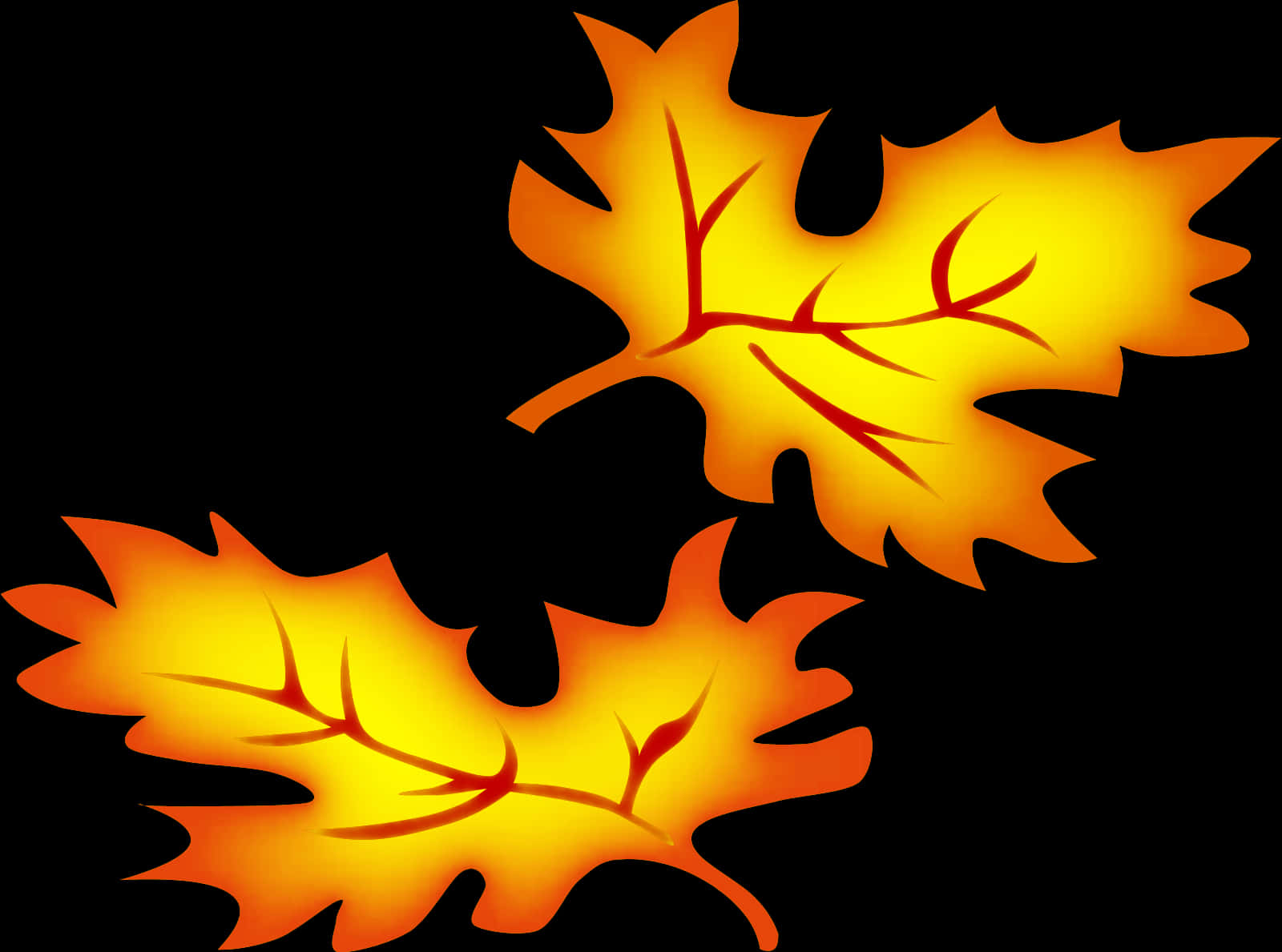 Glowing Autumn Leaves Clipart