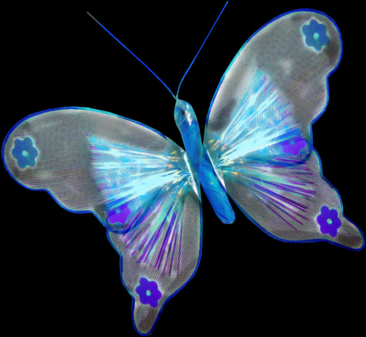 Glowing Blue Butterfly Illustration