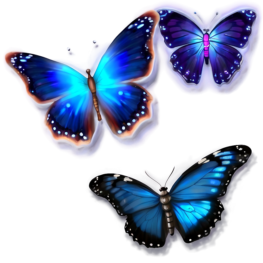 Glowing Blue Butterfly Png Cbc48