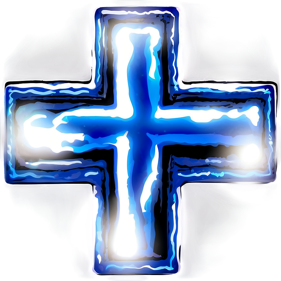 Glowing Blue Cross Emblem Png 06292024