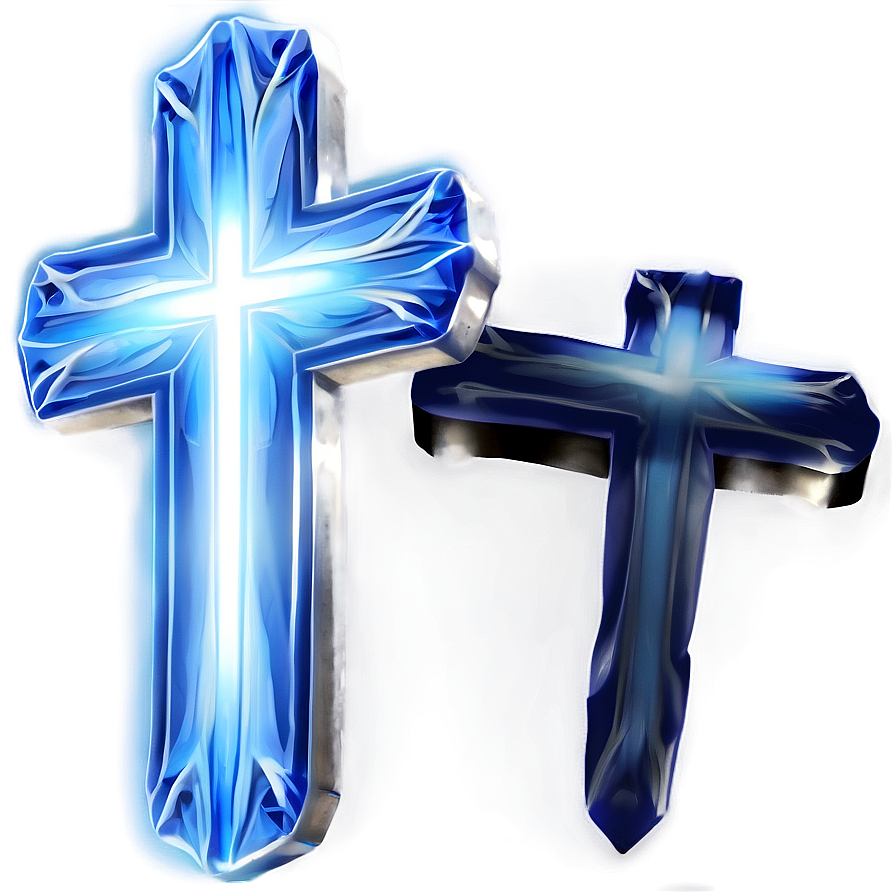 Glowing Blue Cross Emblem Png 8