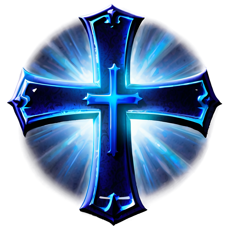 Glowing Blue Cross Emblem Png Wqq