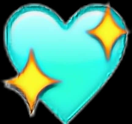 Glowing Blue Heartwith Stars