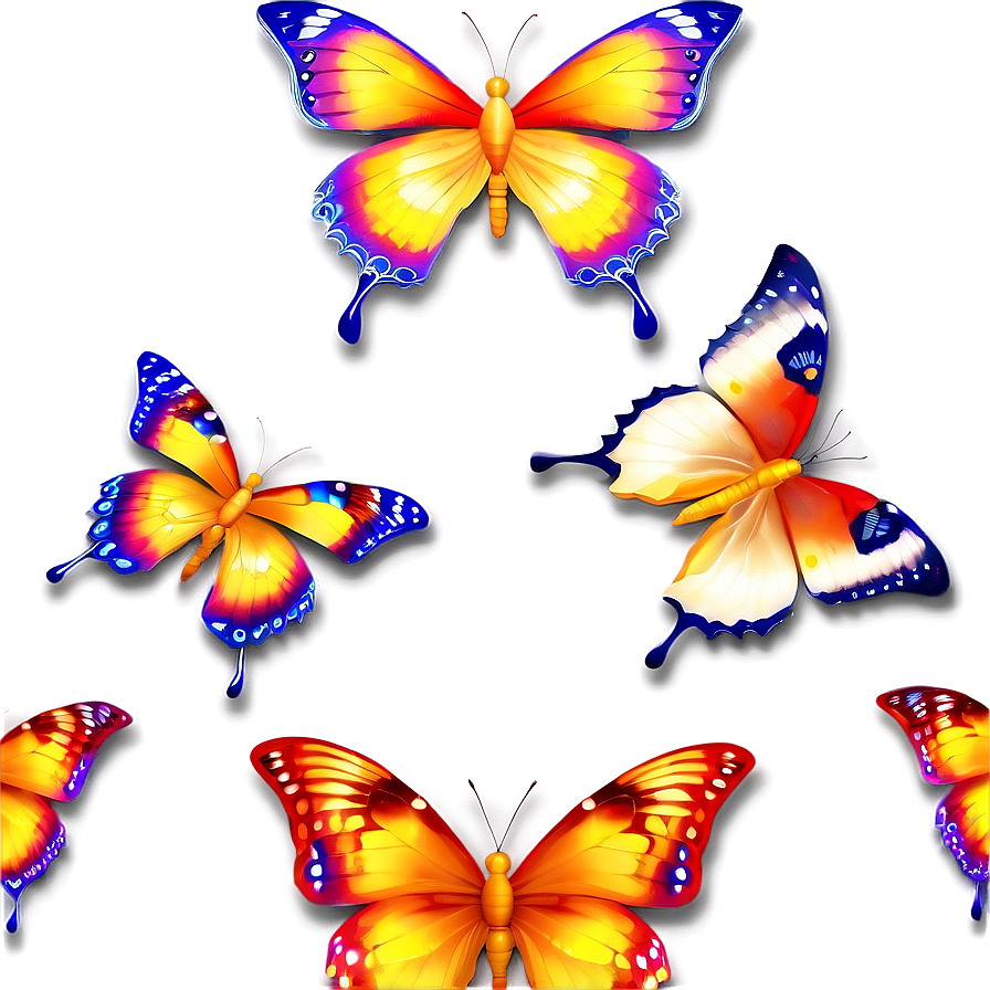 Glowing Butterflies Png 41