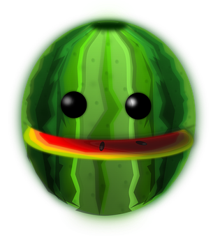 Glowing Cartoon Watermelon