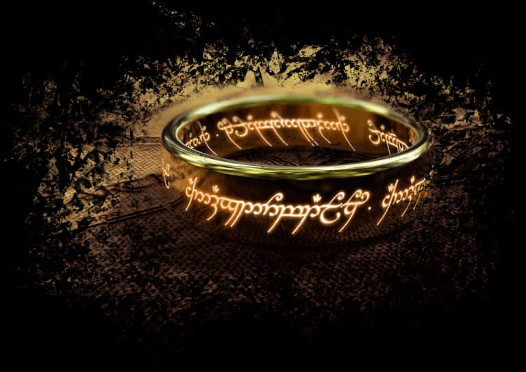 Glowing Elvish Script Ring