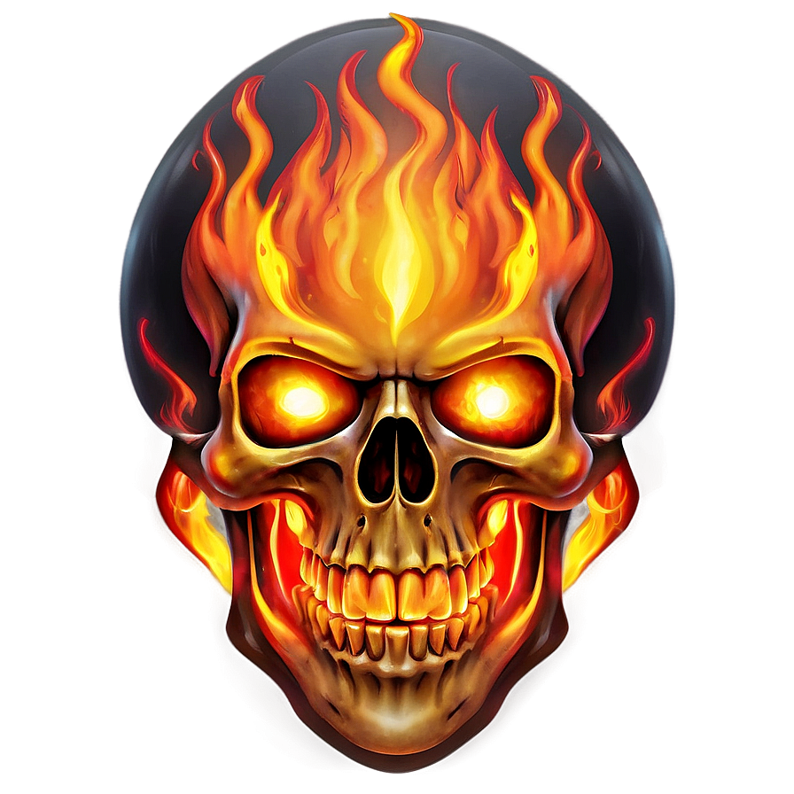 Glowing Fire Skull Png Tsj42