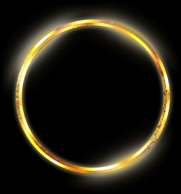 Glowing Golden Ringon Black Background