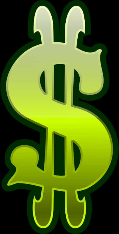 Glowing Green Dollar Sign