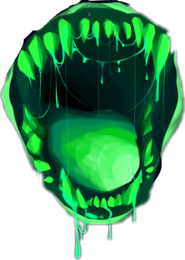 Glowing Green Monster Mouth Drooling